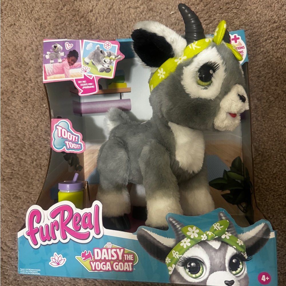 Fureal Daisy the Yoga Goat - Gray and White Interactive Toy